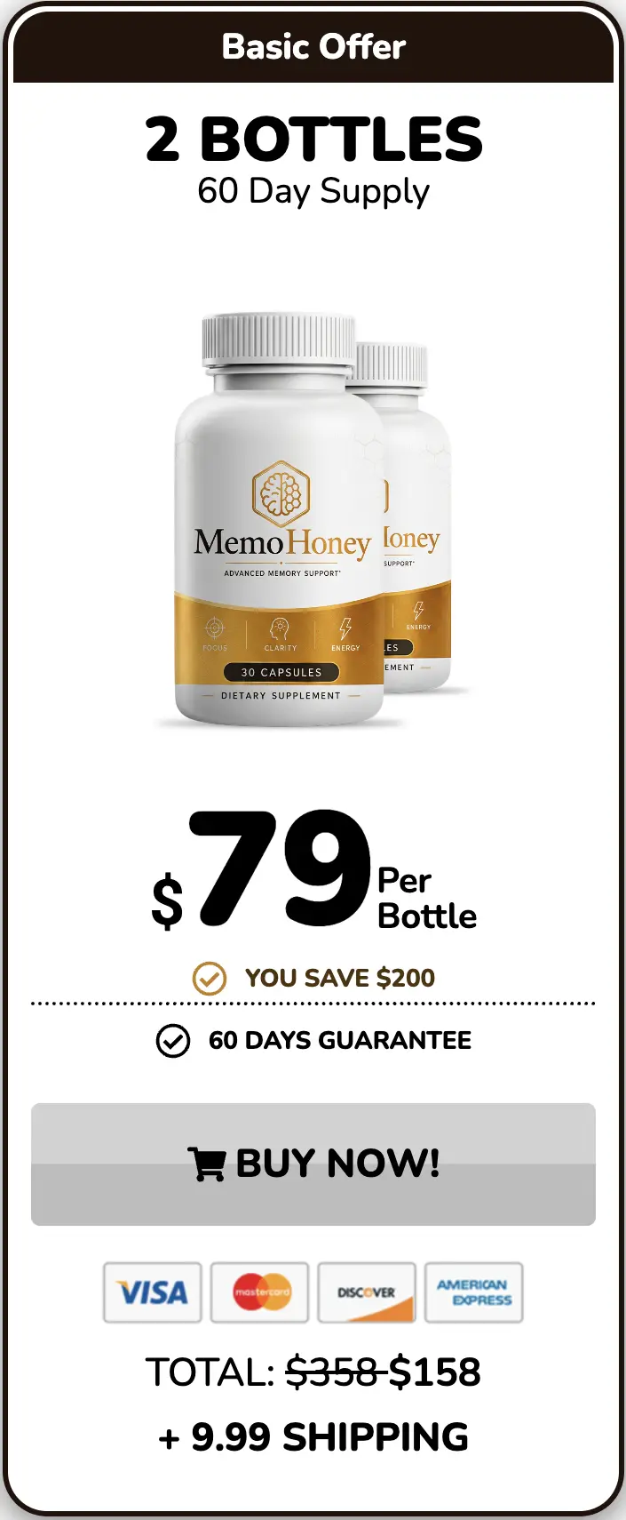 Memo Honey Buy One Bottle