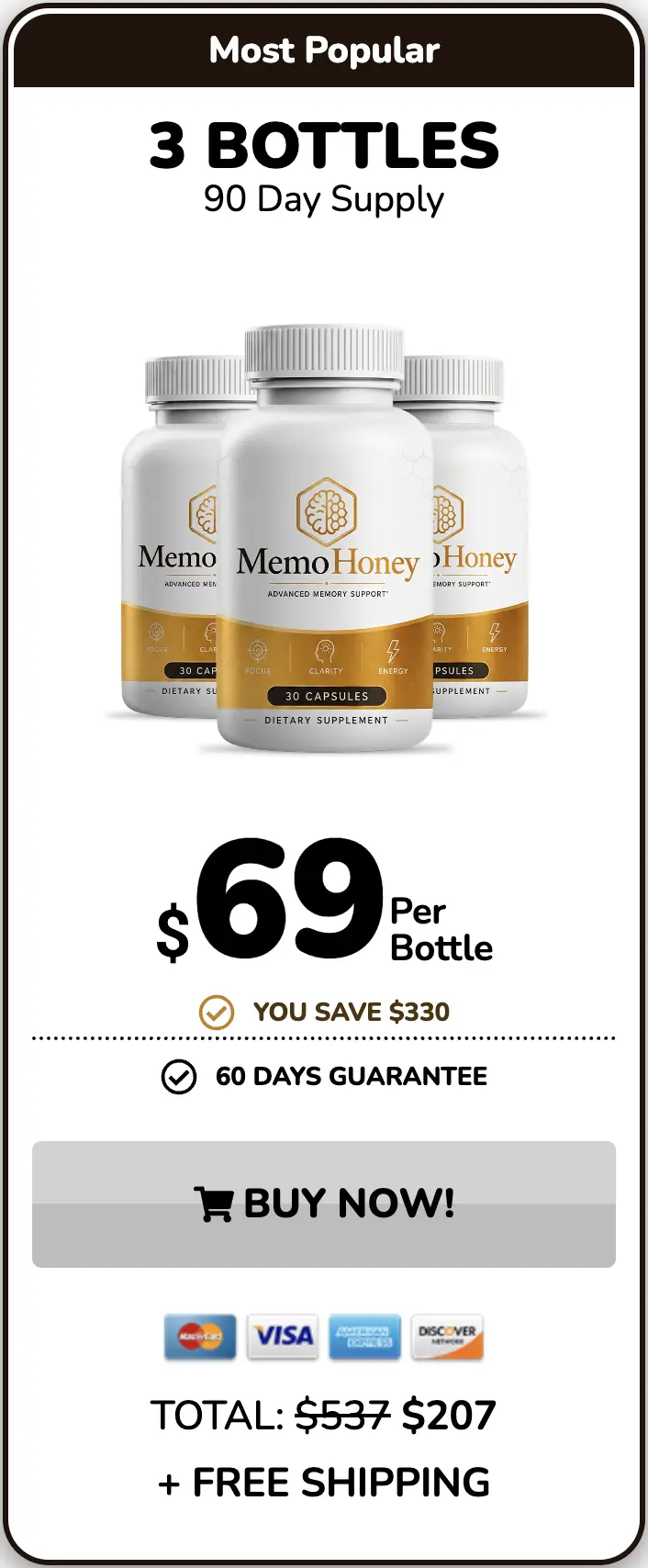 Memo Honey Buy Three Bottles